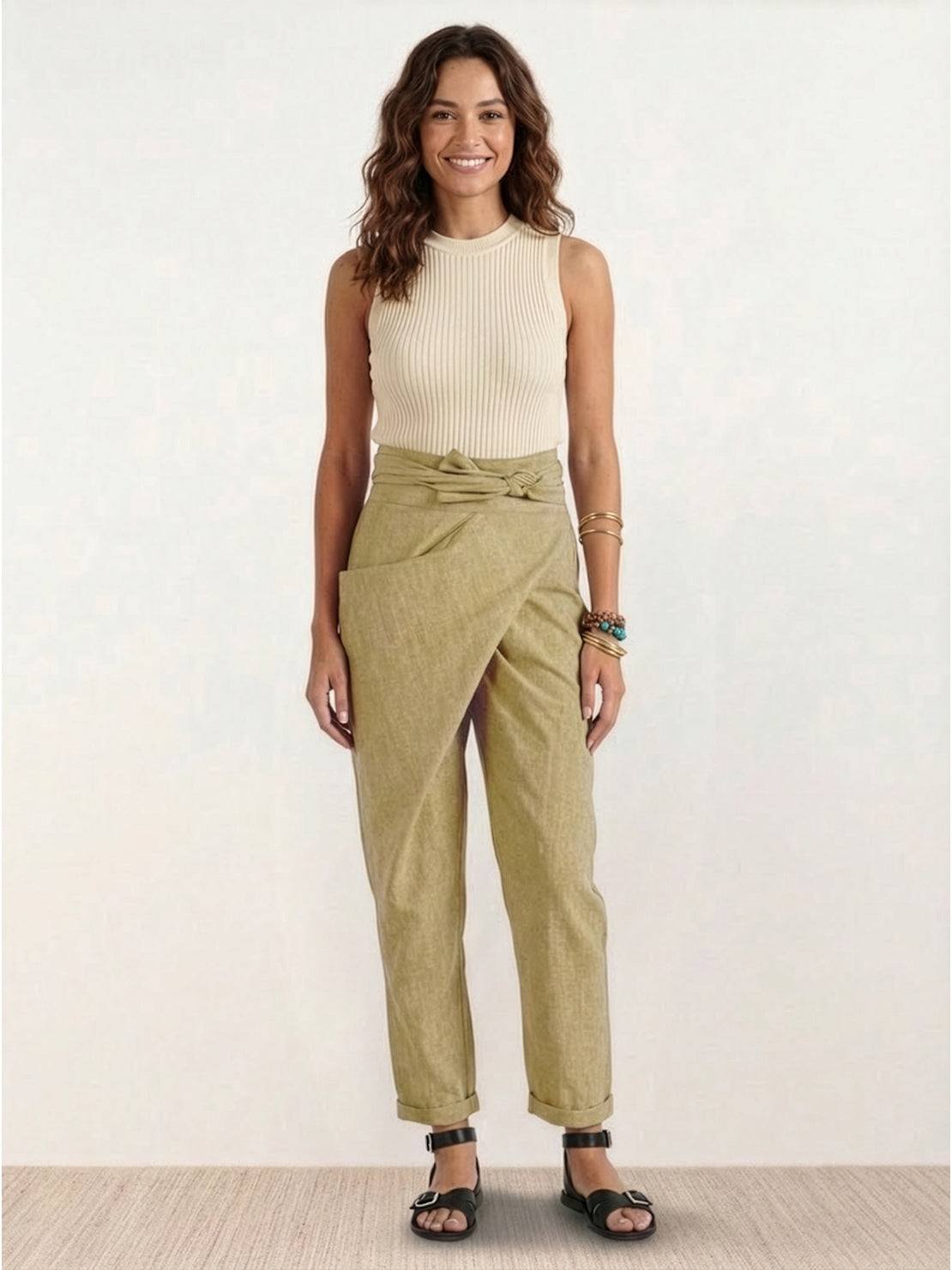 Women's High Waist Cropped Pants