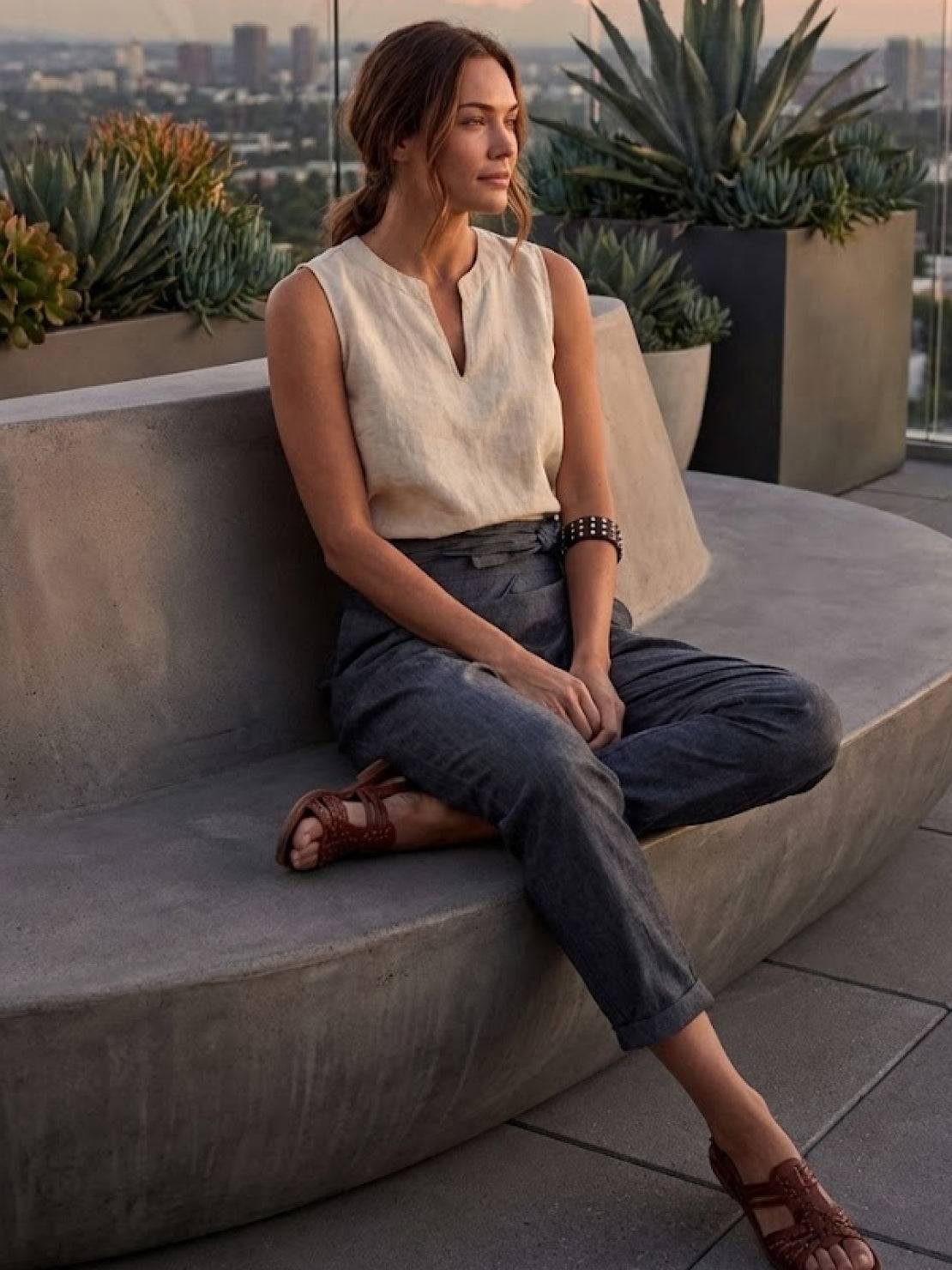 Women's High Waist Cropped Pants