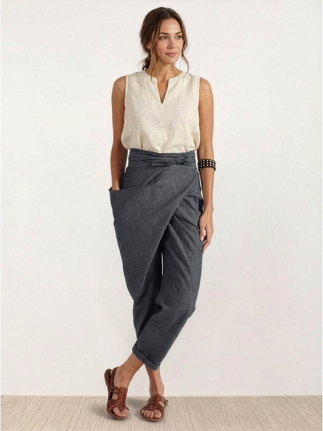 Women's High Waist Cropped Pants