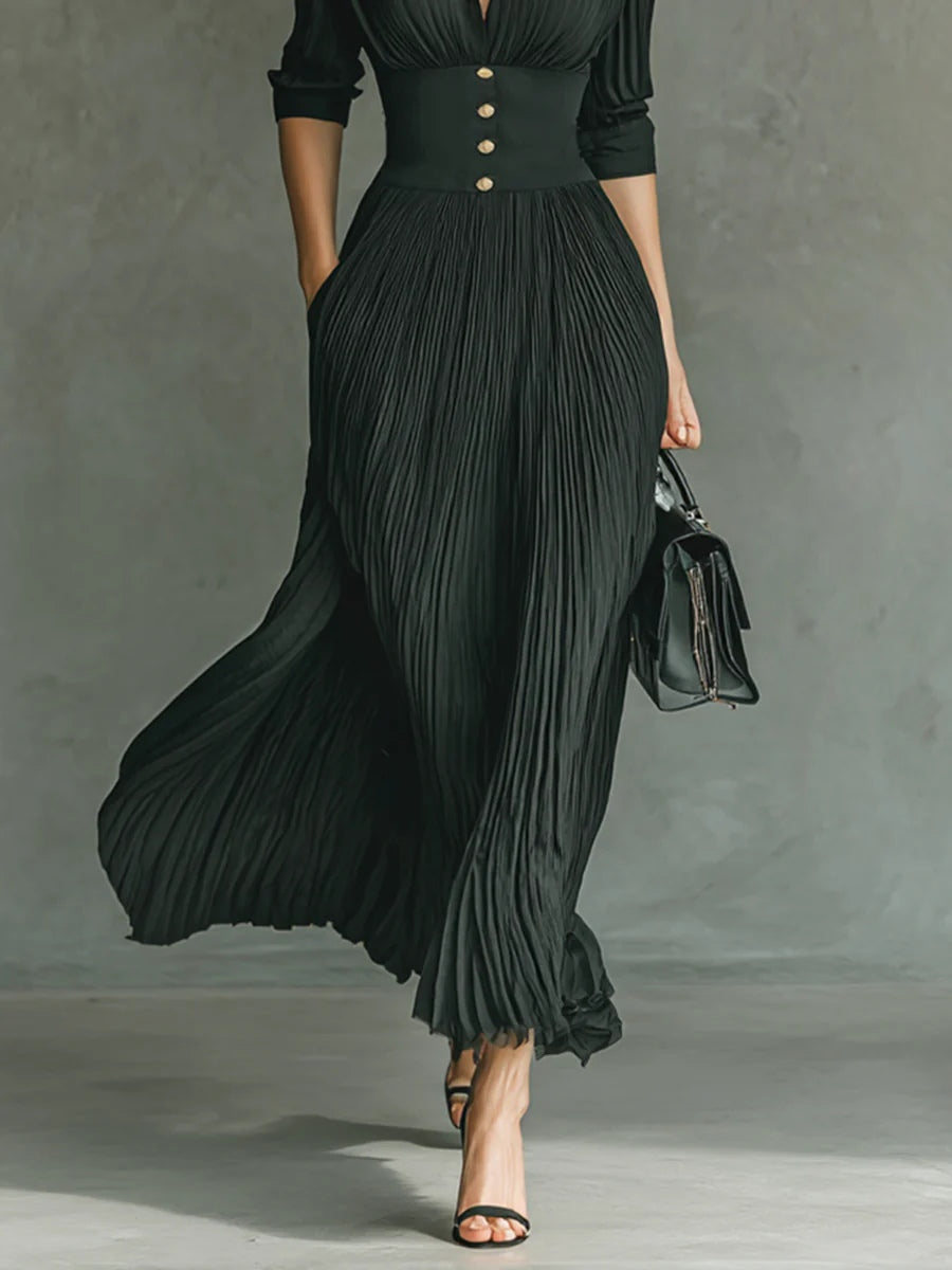 Women's Pleated Maxi Dress