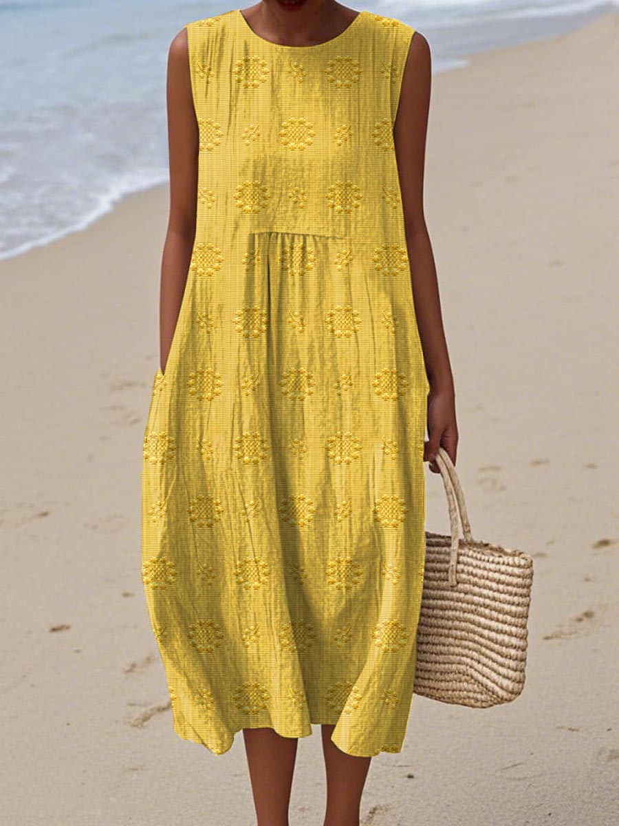 Women's Midi Dress – Yellow