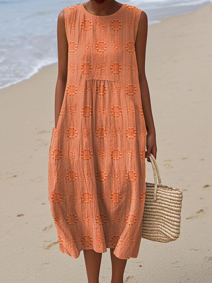 Women's Midi Dress – Orange