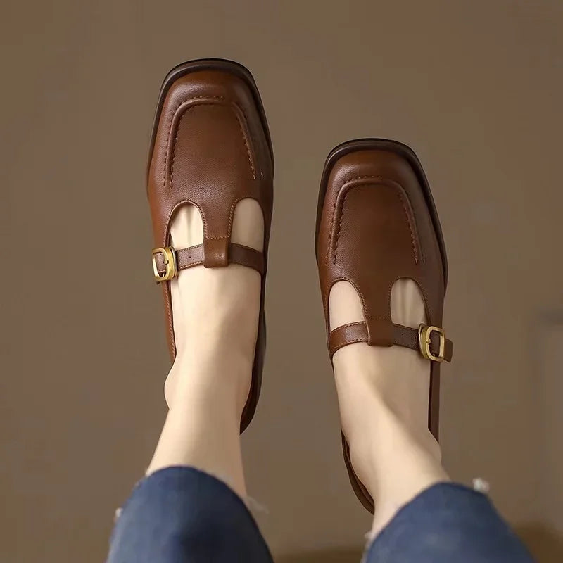 Women's Block Heel T-Strap Mary Janes
