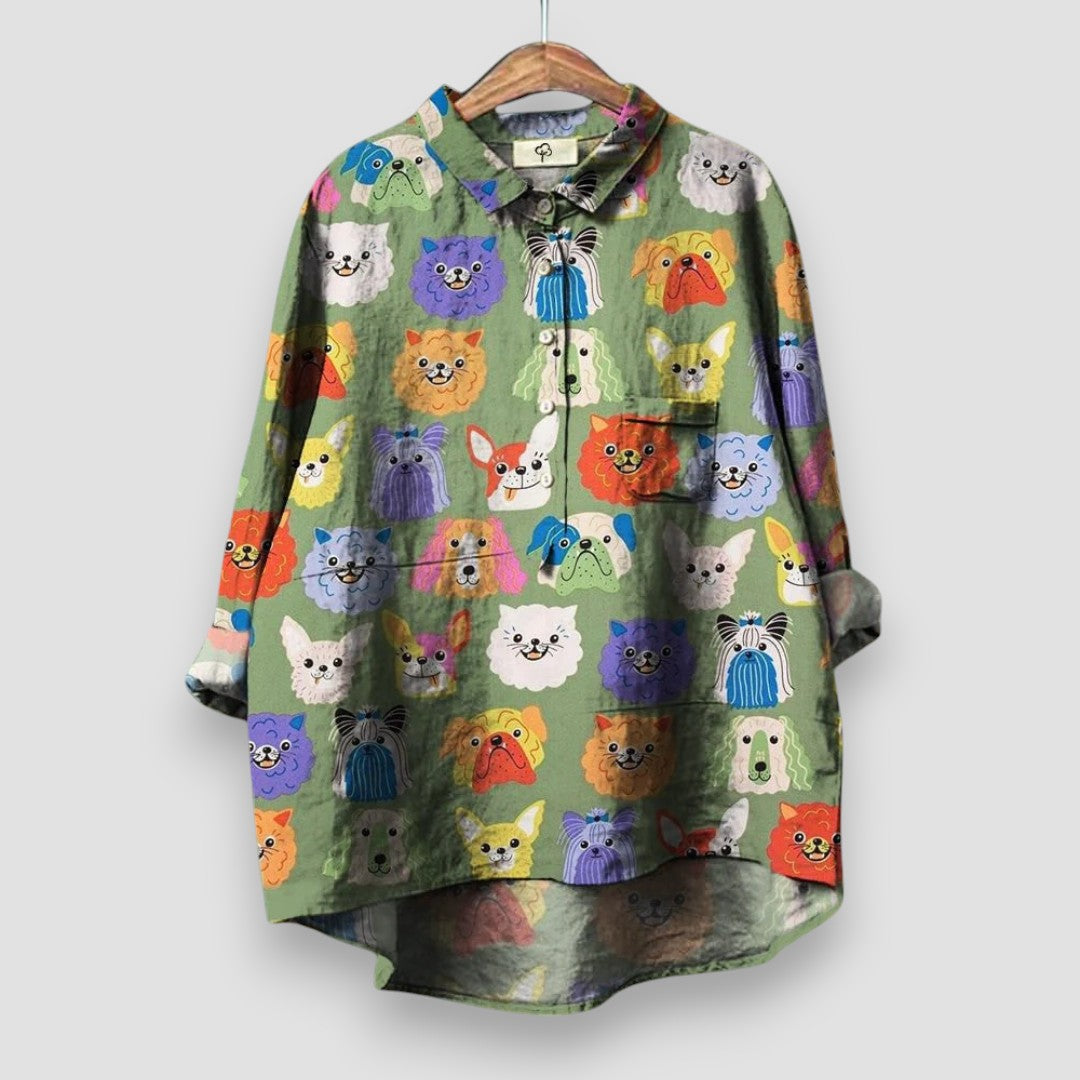 Women's Long Sleeve Blouse – Green