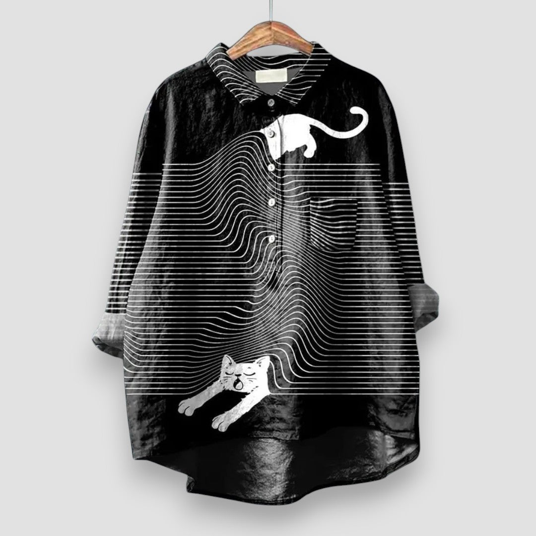 Women's Long Sleeve Blouse – Black