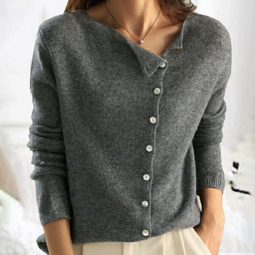Women's Long Sleeve Cardigan – Grey