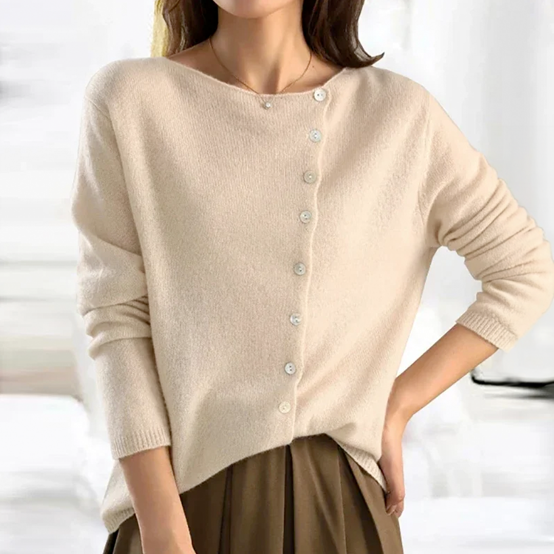 Women's Long Sleeve Cardigan – Beige