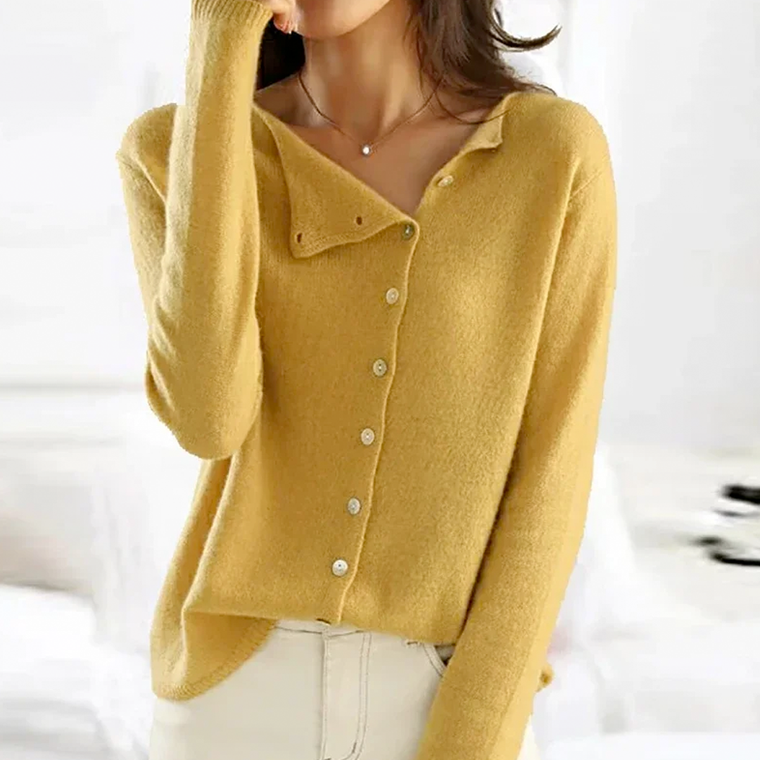 Women's Long Sleeve Cardigan – Yellow