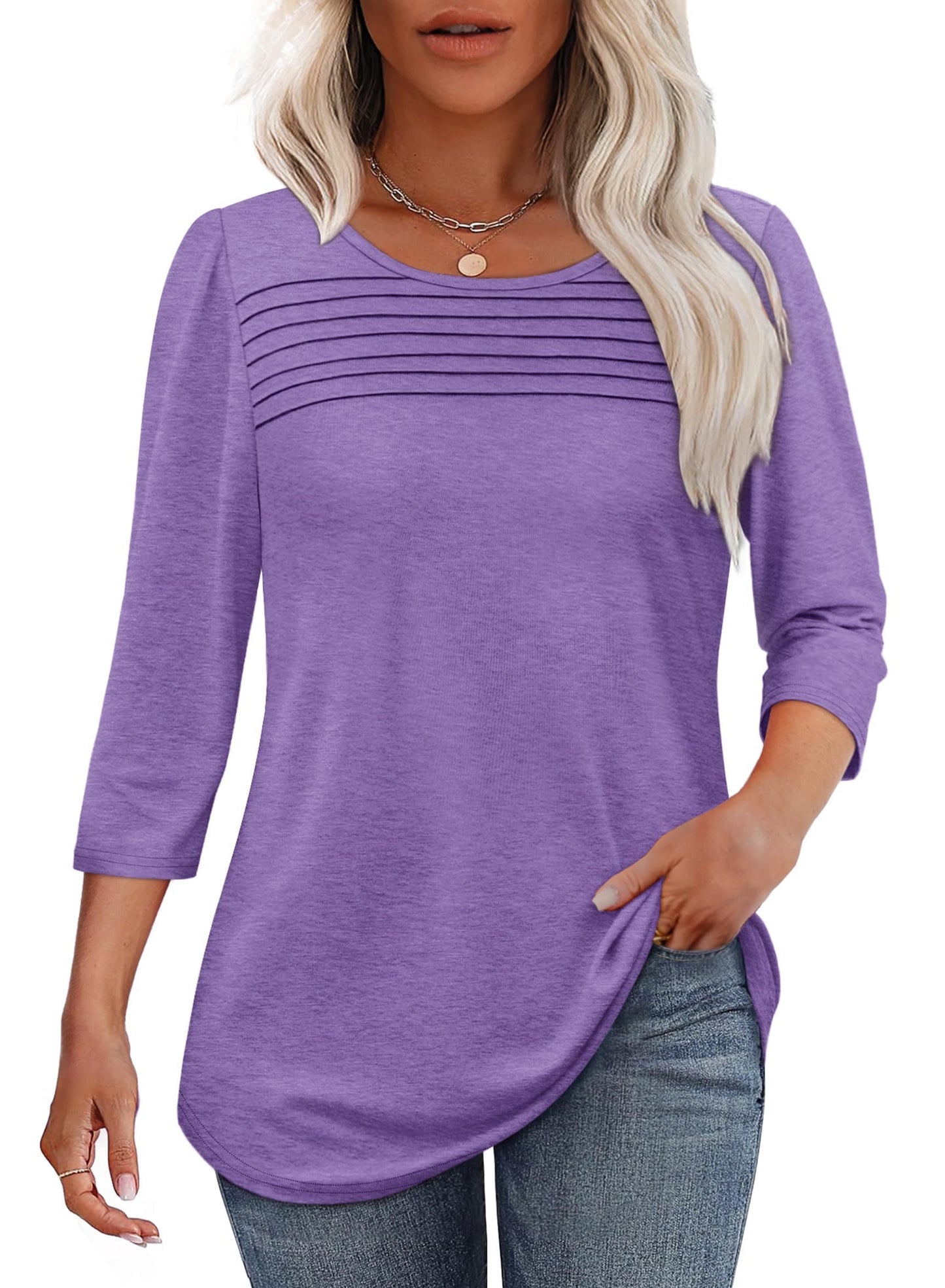 Women's Pleated Blouse – Purple