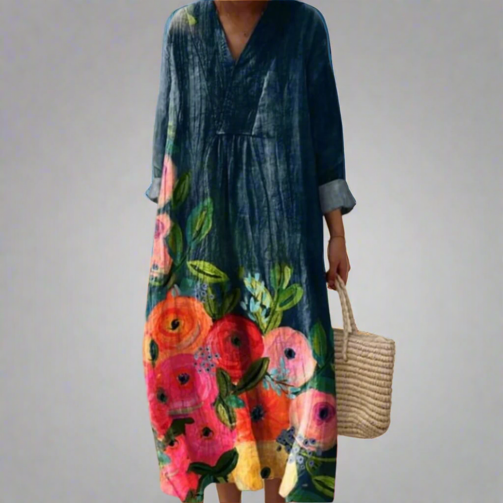 Women's V Neck Maxi Dress