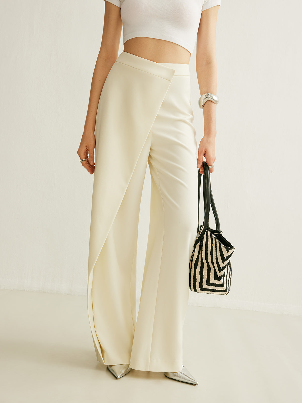 Women's Wide Leg High Waist Pants – Apricot
