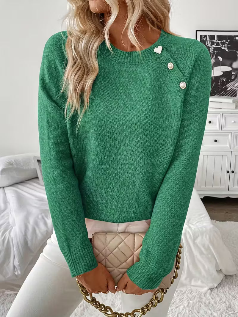 Women's Long Sleeve Sweater – Dark Green