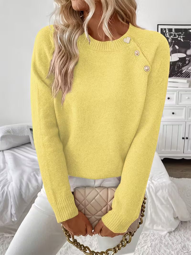Women's Long Sleeve Sweater – Yellow