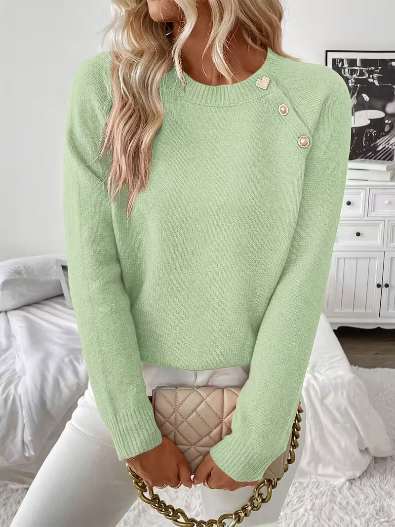 Women's Long Sleeve Sweater – Light Green