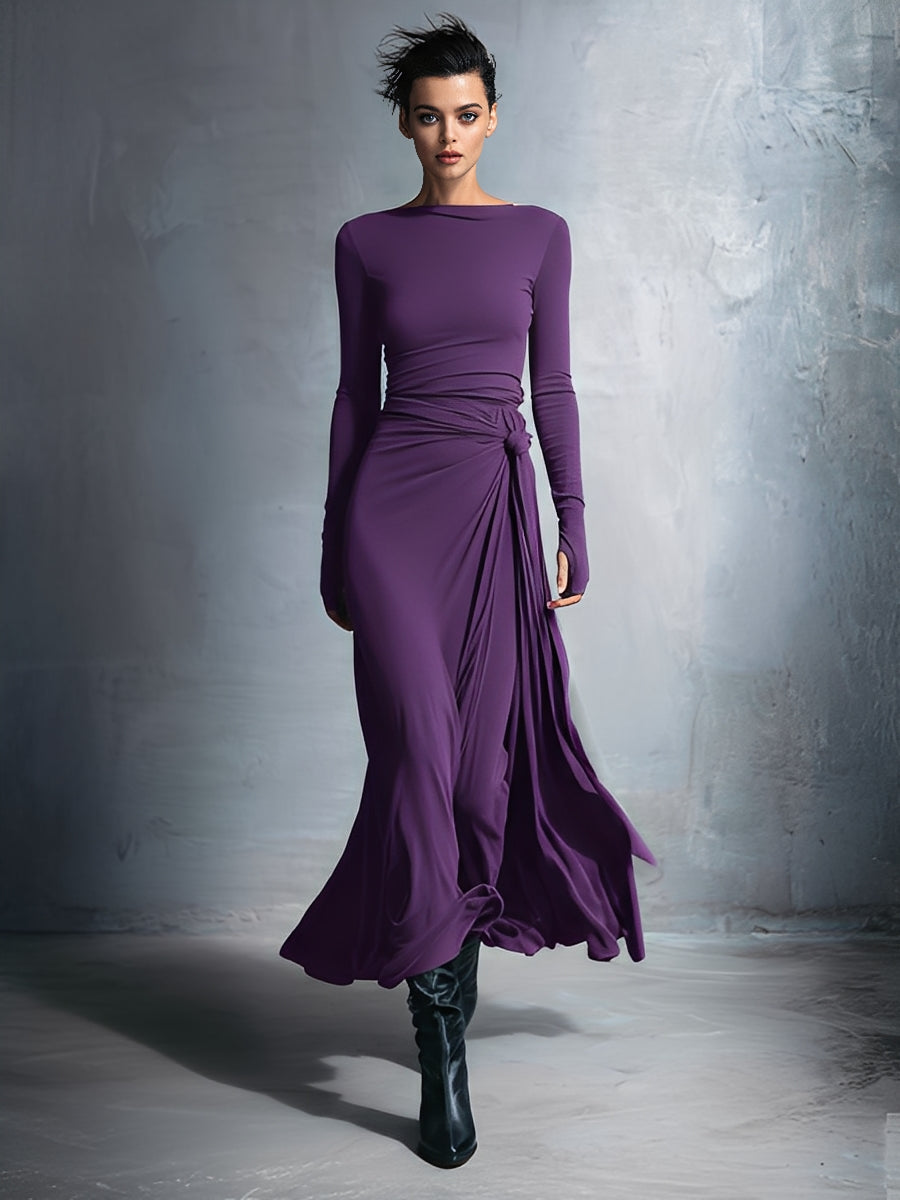 Women's Wrap Maxi Dress – Purple