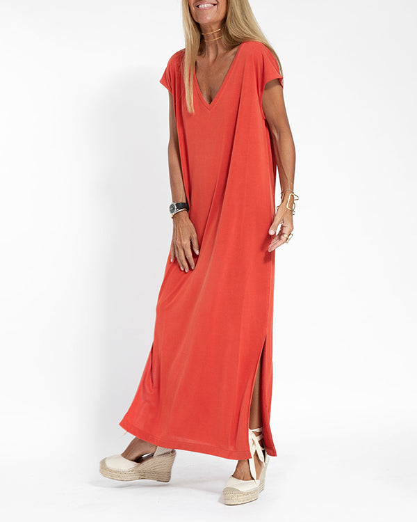 Women's V Neck Maxi Dress