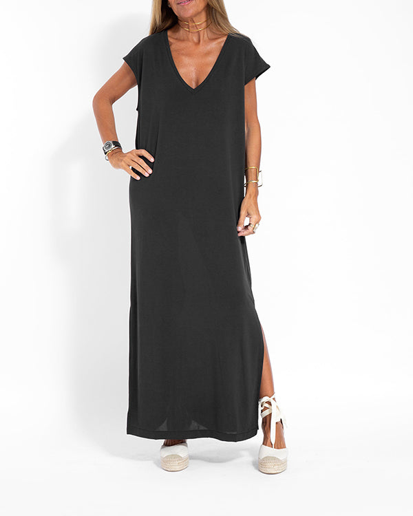 Women's V Neck Maxi Dress
