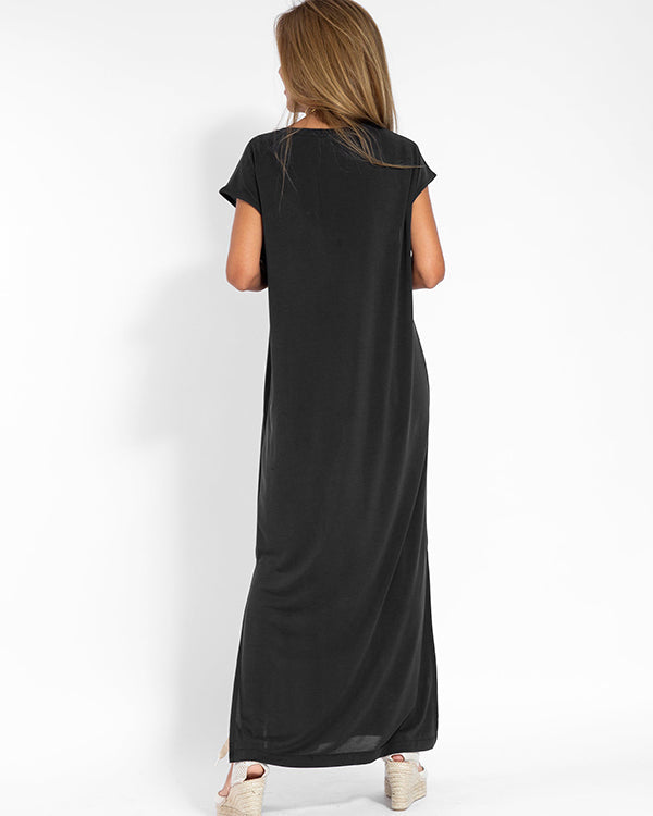 Women's V Neck Maxi Dress