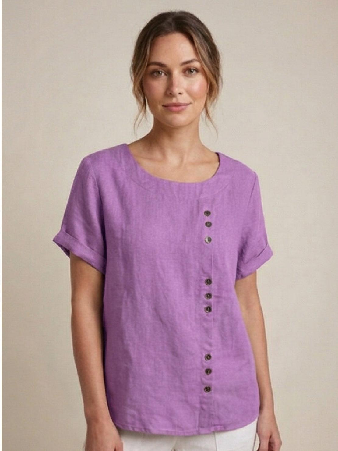 Women's Short Sleeve Blouse – Lavender