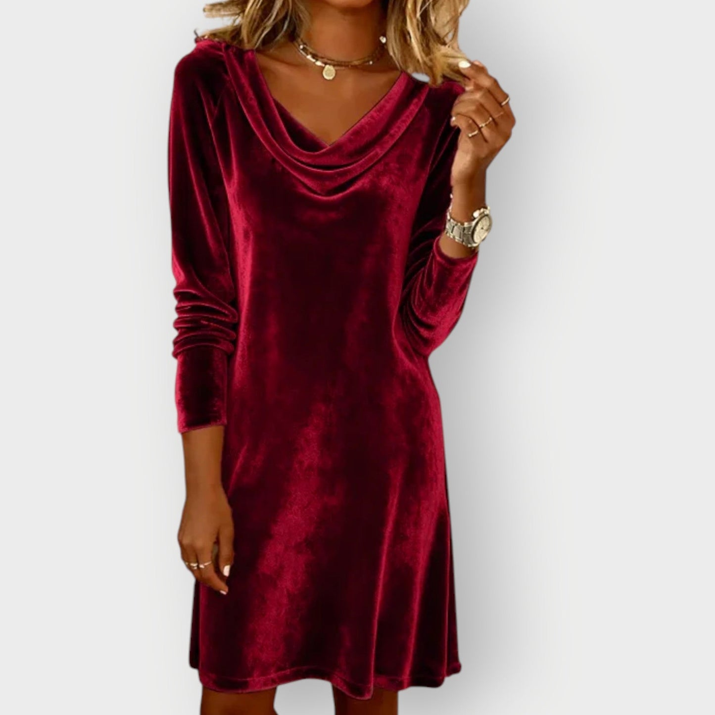 Women's Cowl Neck Mini Dress
