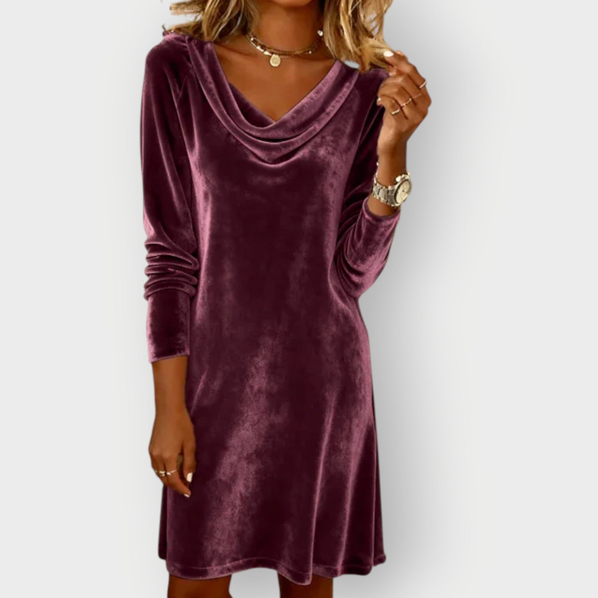 Women's Cowl Neck Mini Dress
