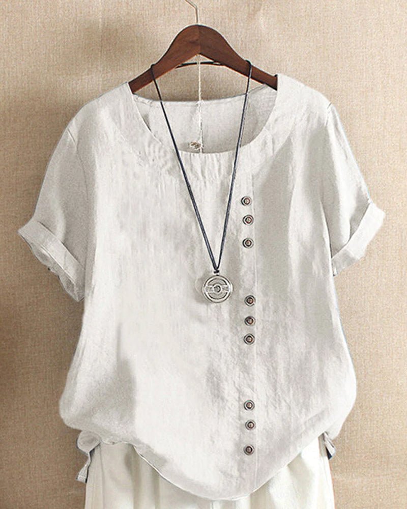 Women's Short Sleeve Blouse – White