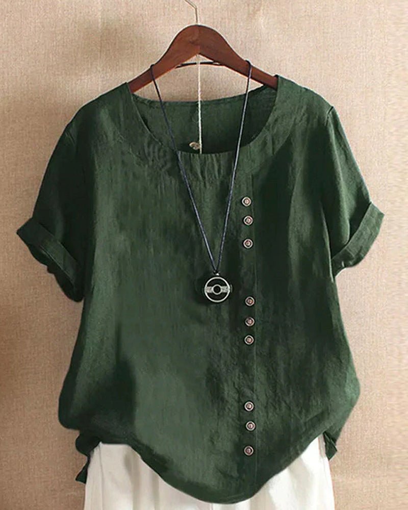 Women's Short Sleeve Blouse – Green