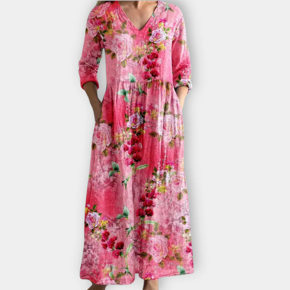 Women's V Neck Maxi Dress