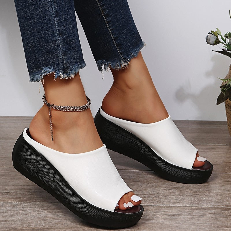 Women's Slide Sandals – White