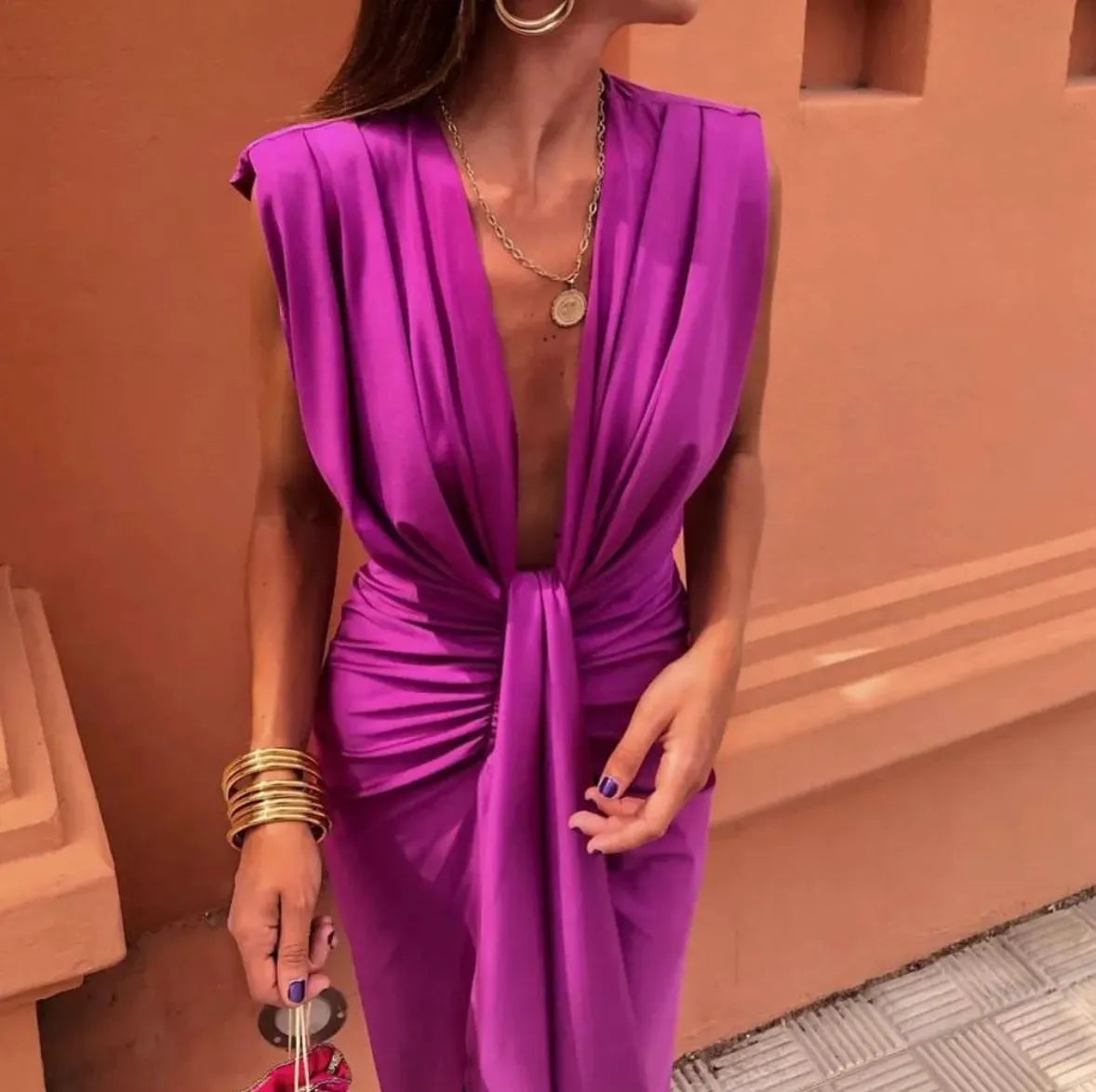 Women's Wrap Midi Dress