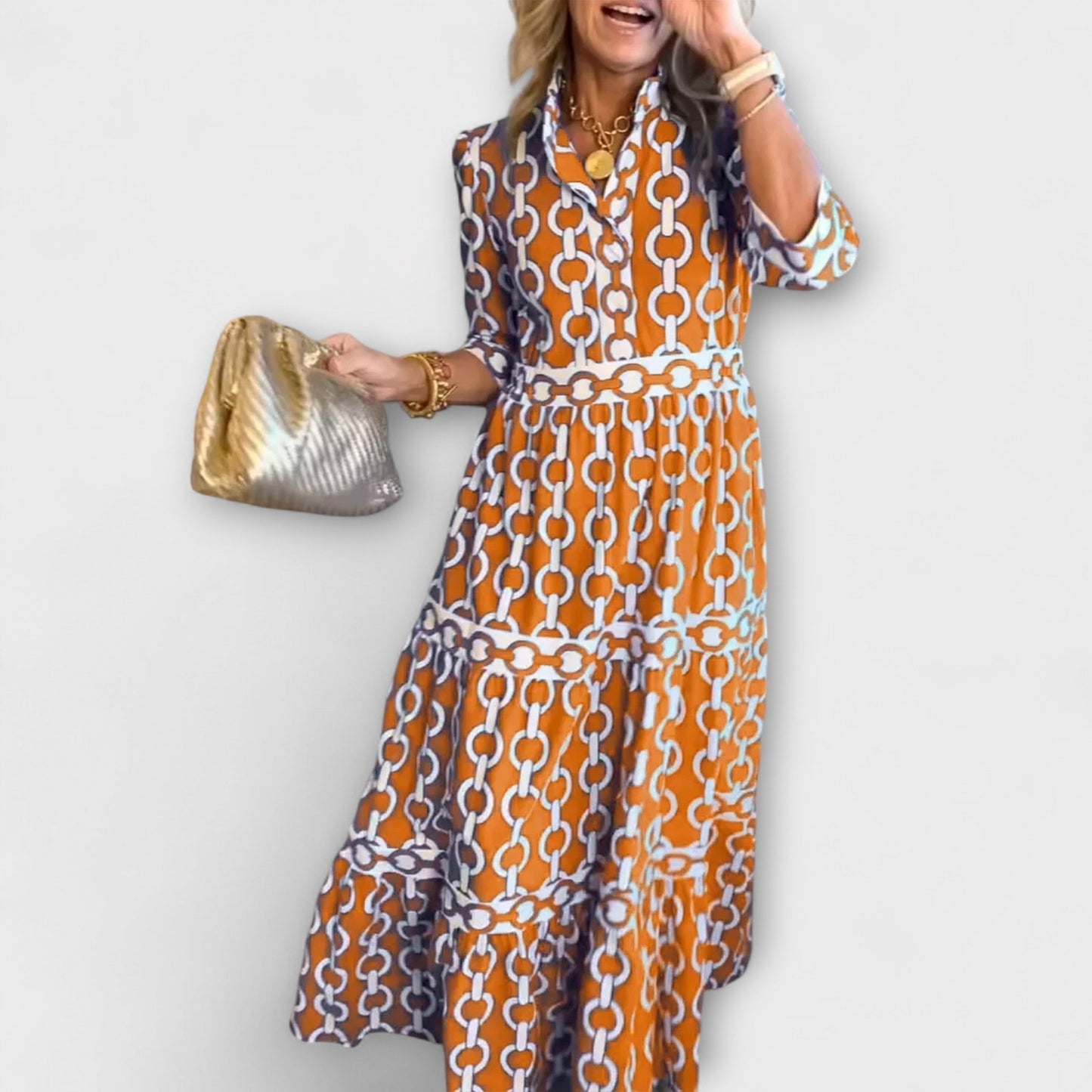 Women's Midi Dress – Orange