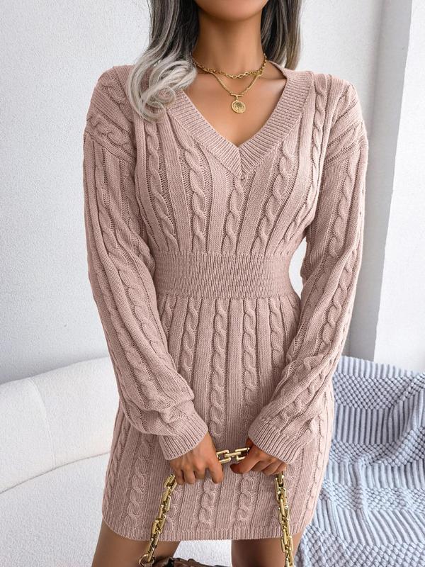 Women's V Neck Mini Dress – Pink