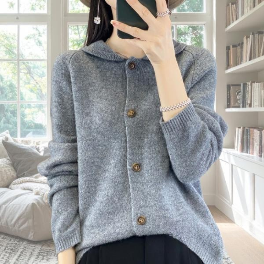 Women's Long Sleeve Cardigan – Grey