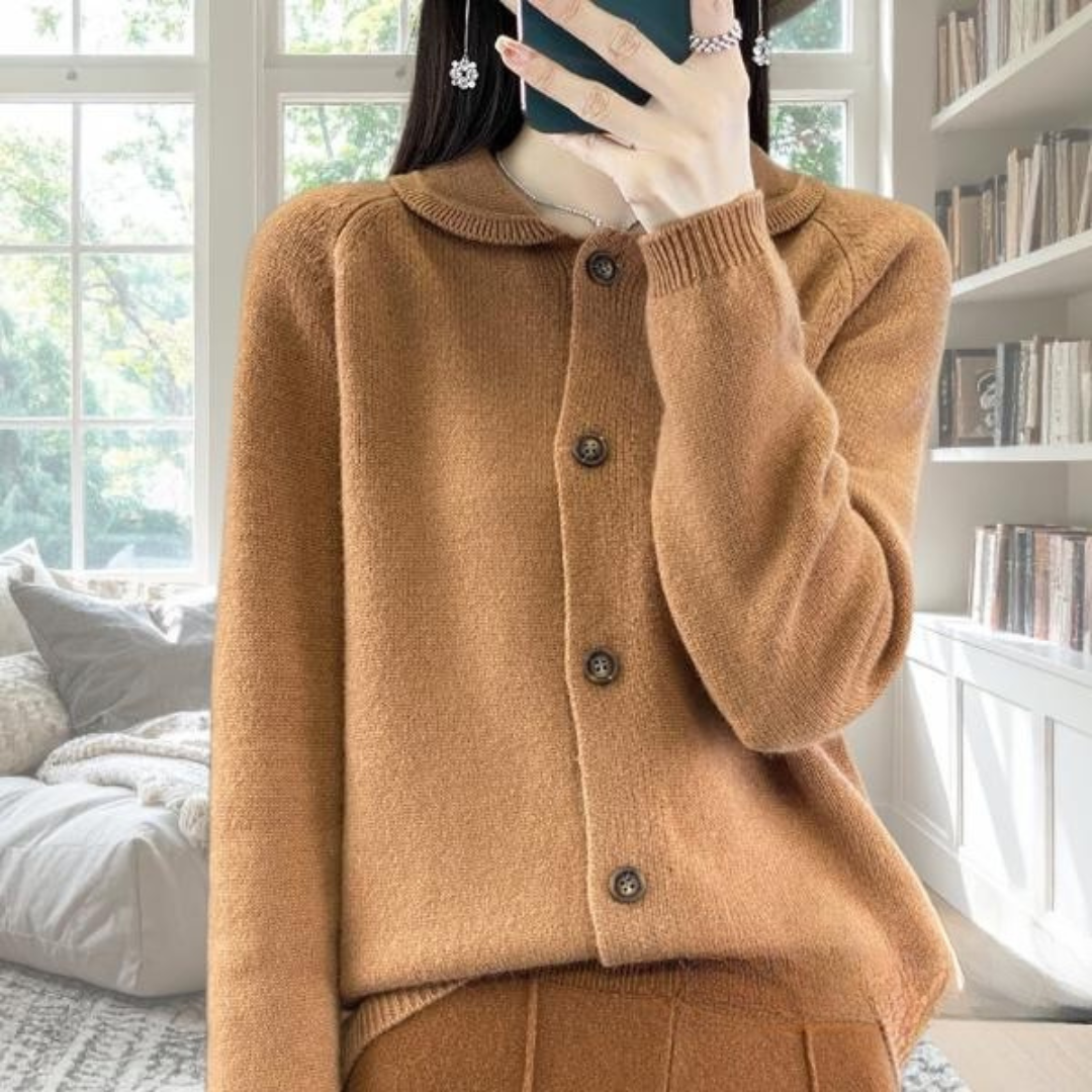 Women's Long Sleeve Cardigan – Caramel