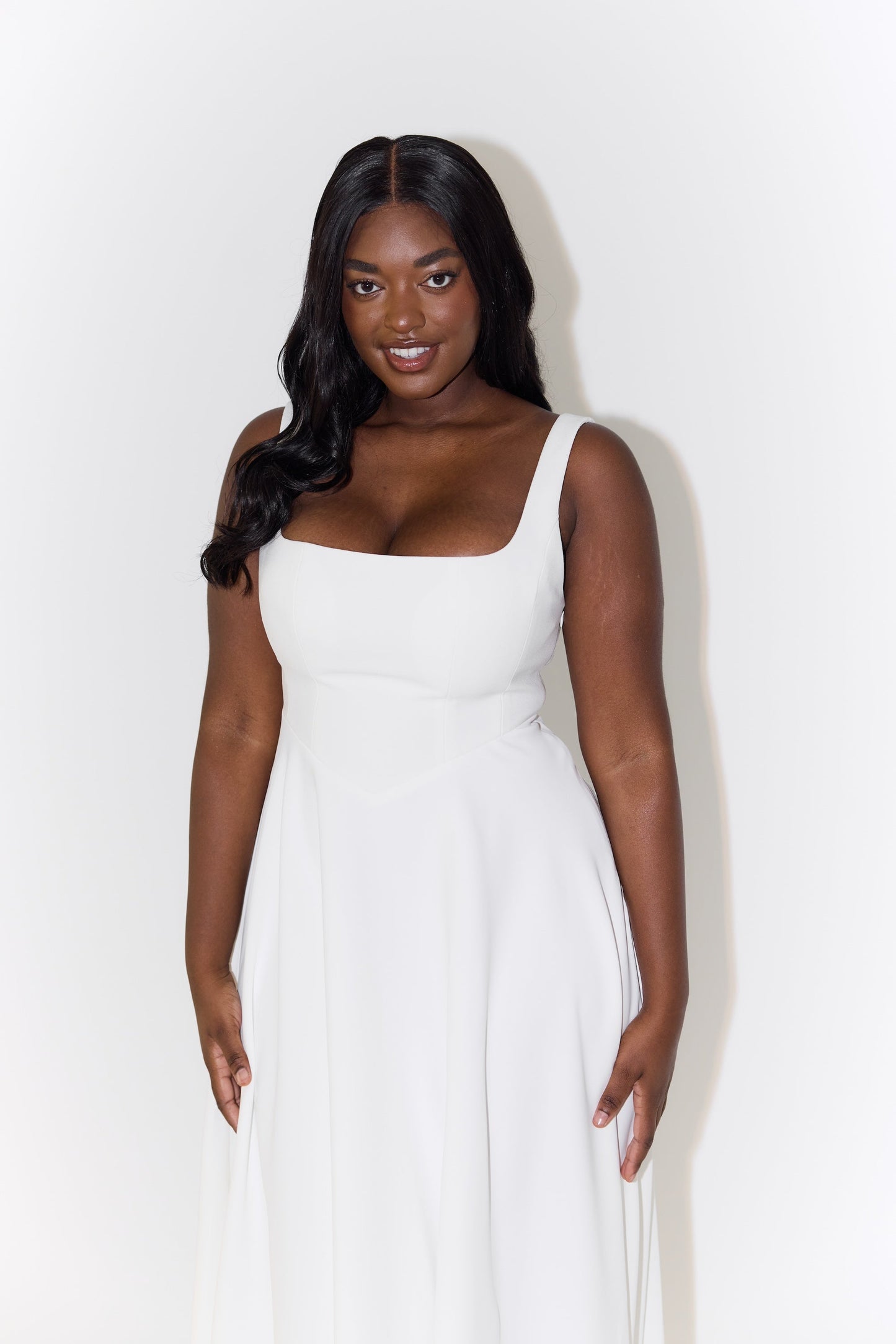 Women's Square Neck Midi Dress