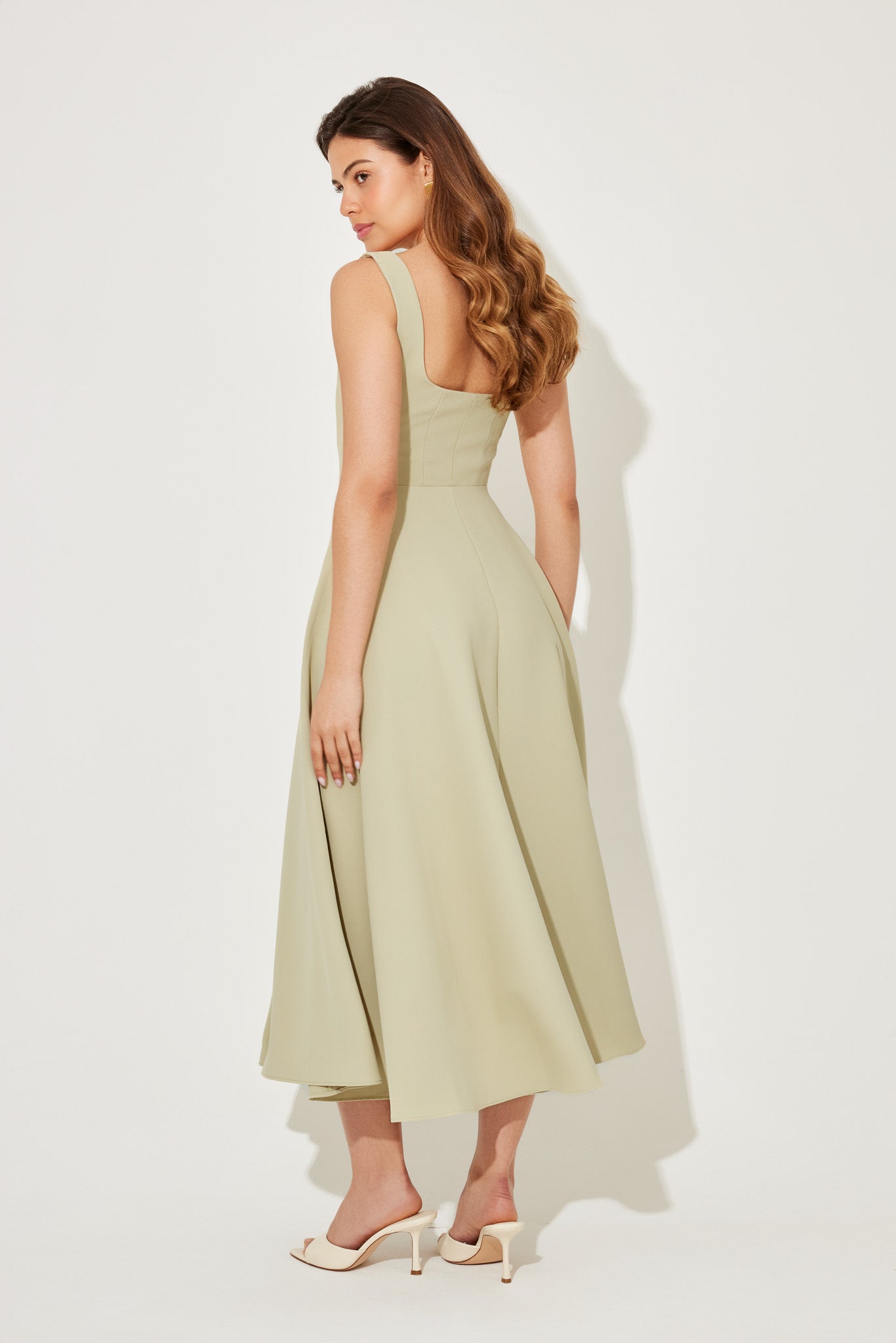 Women's Square Neck Midi Dress