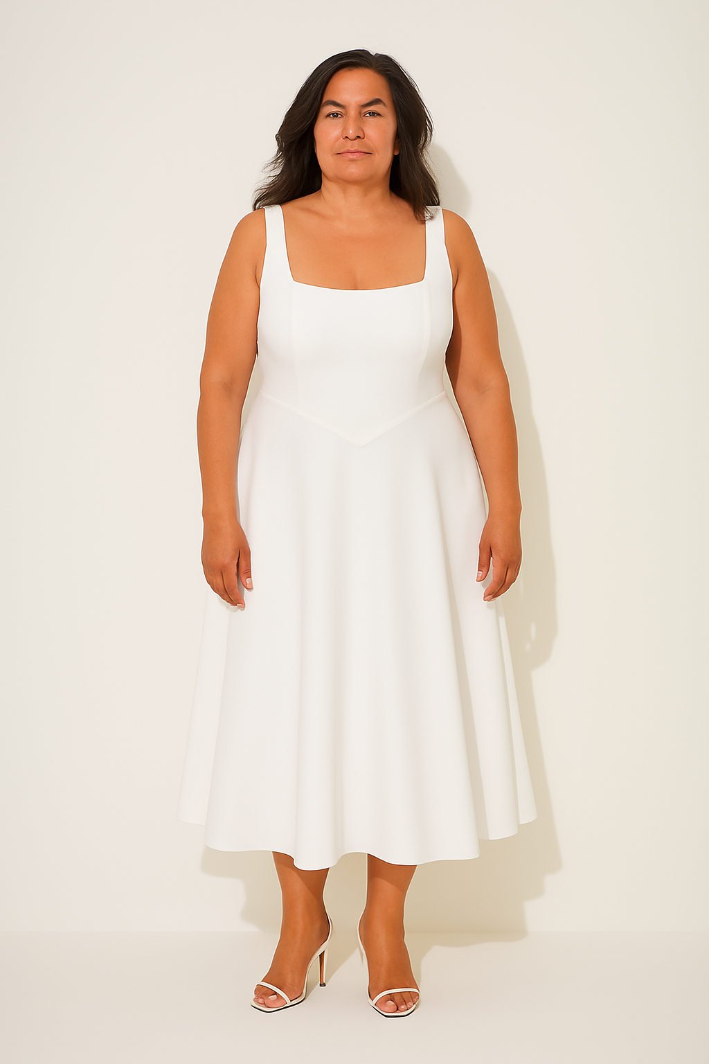 Women's Square Neck Midi Dress