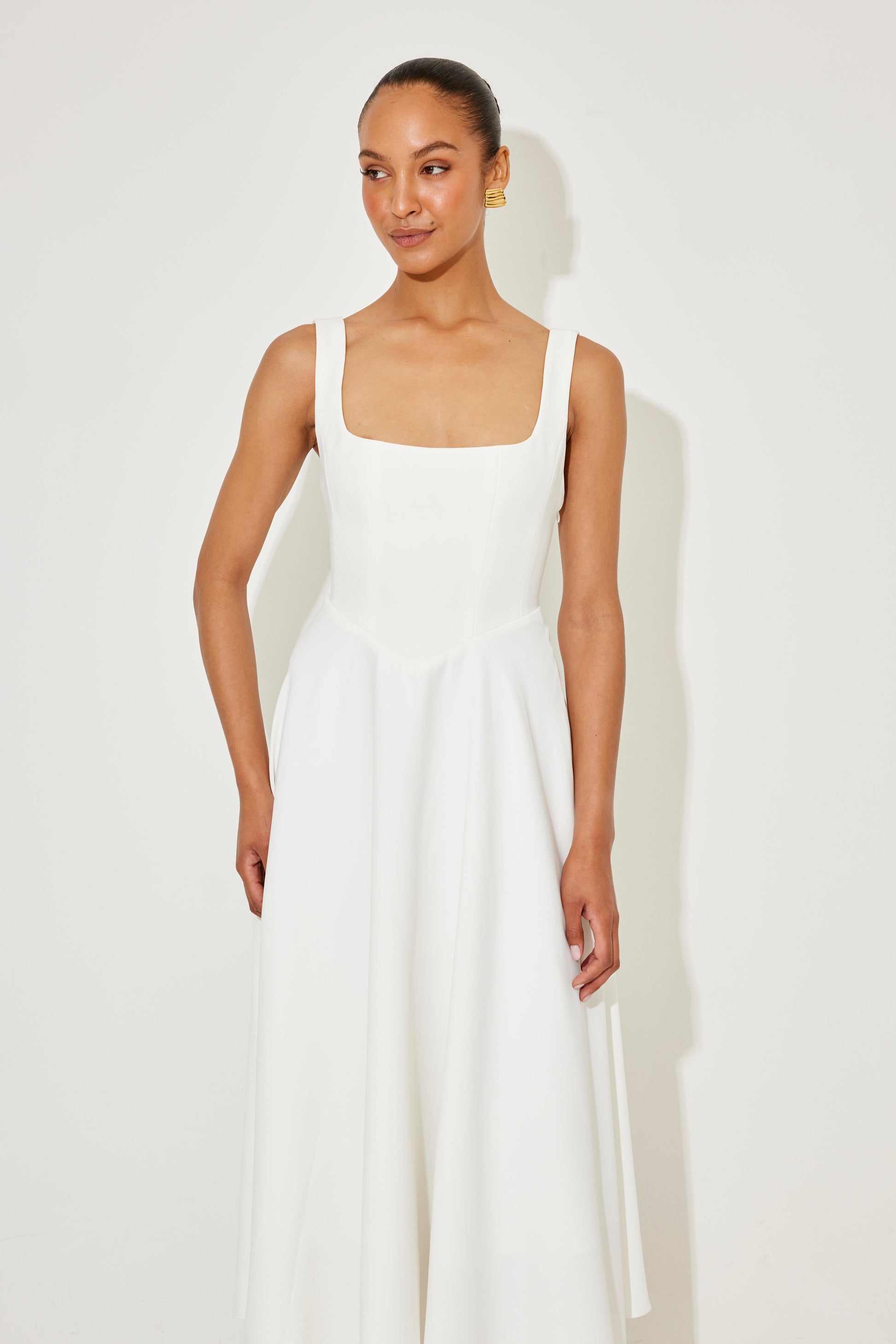 Women's Square Neck Midi Dress