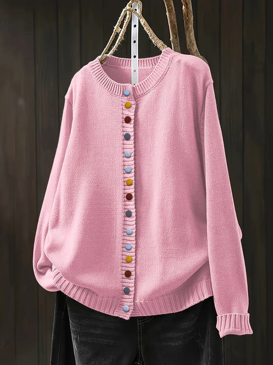 Women's Long Sleeve Cardigan – Pink