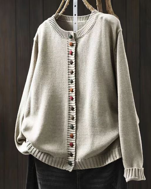 Women's Long Sleeve Cardigan – White