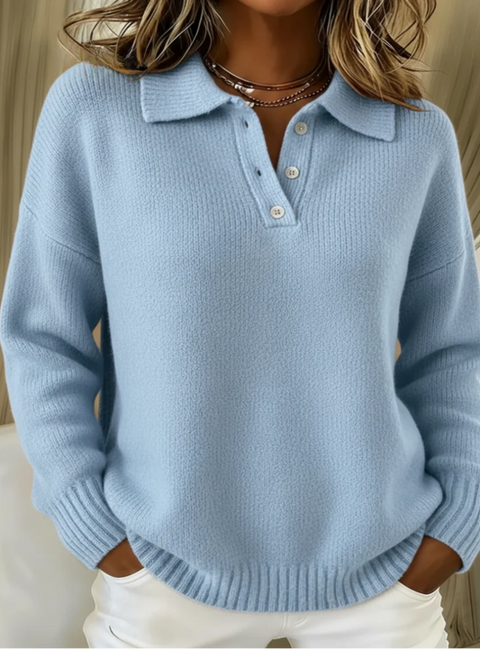 Women's Long Sleeve Sweater – Light Blue