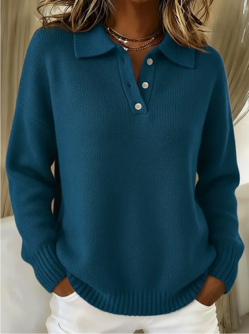 Women's Long Sleeve Sweater – Blue