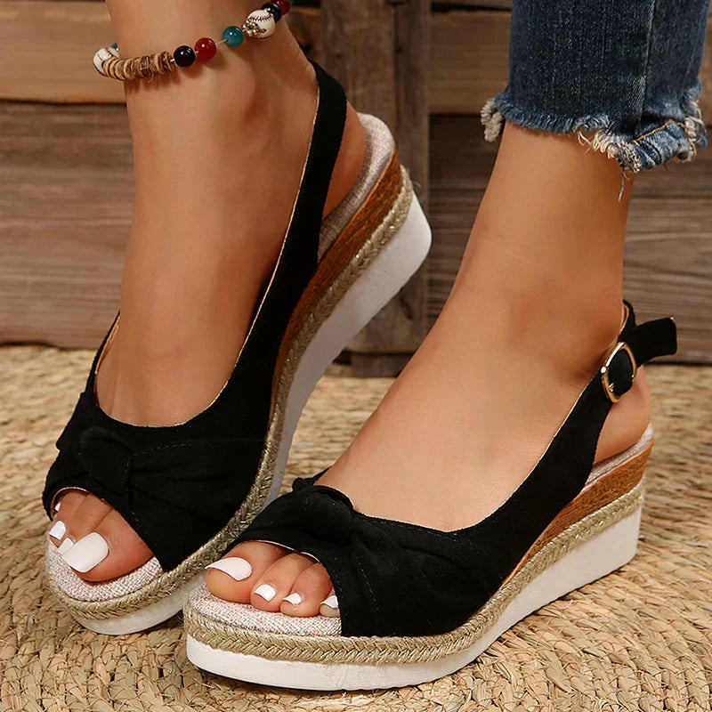 Women's Platform Espadrille Sandals – Black