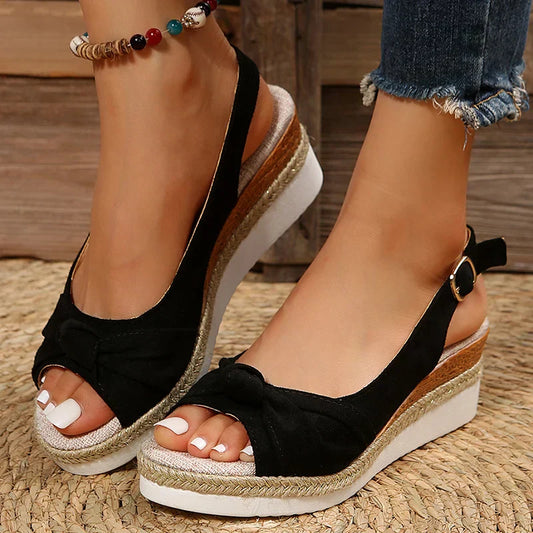 Women's Platform Espadrille Sandals – Black