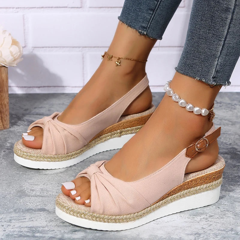 Women's Platform Espadrille Sandals – Pink