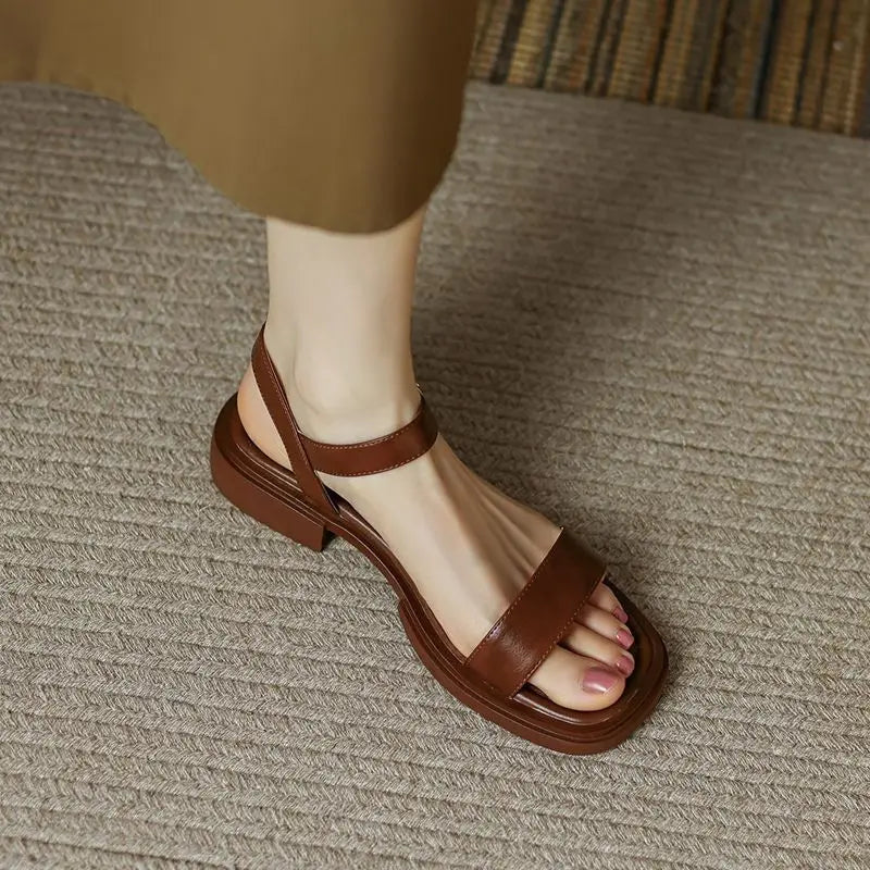 Women's Ankle Strap Sandals – Brown