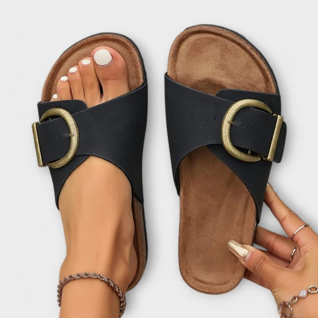 Women's Buckle Sandals – Black