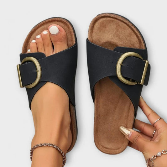Women's Buckle Sandals – Black
