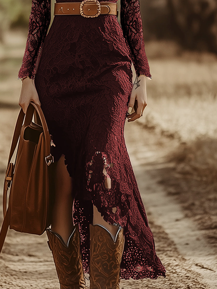 Women's V Neck Midi Dress