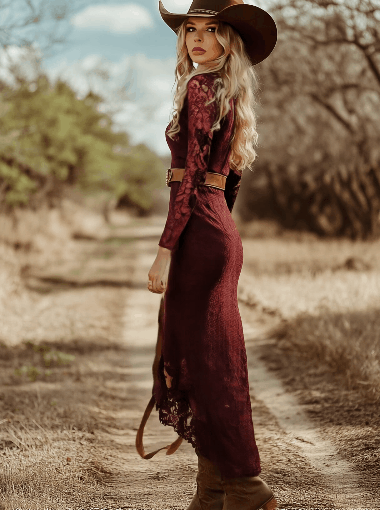 Women's V Neck Midi Dress